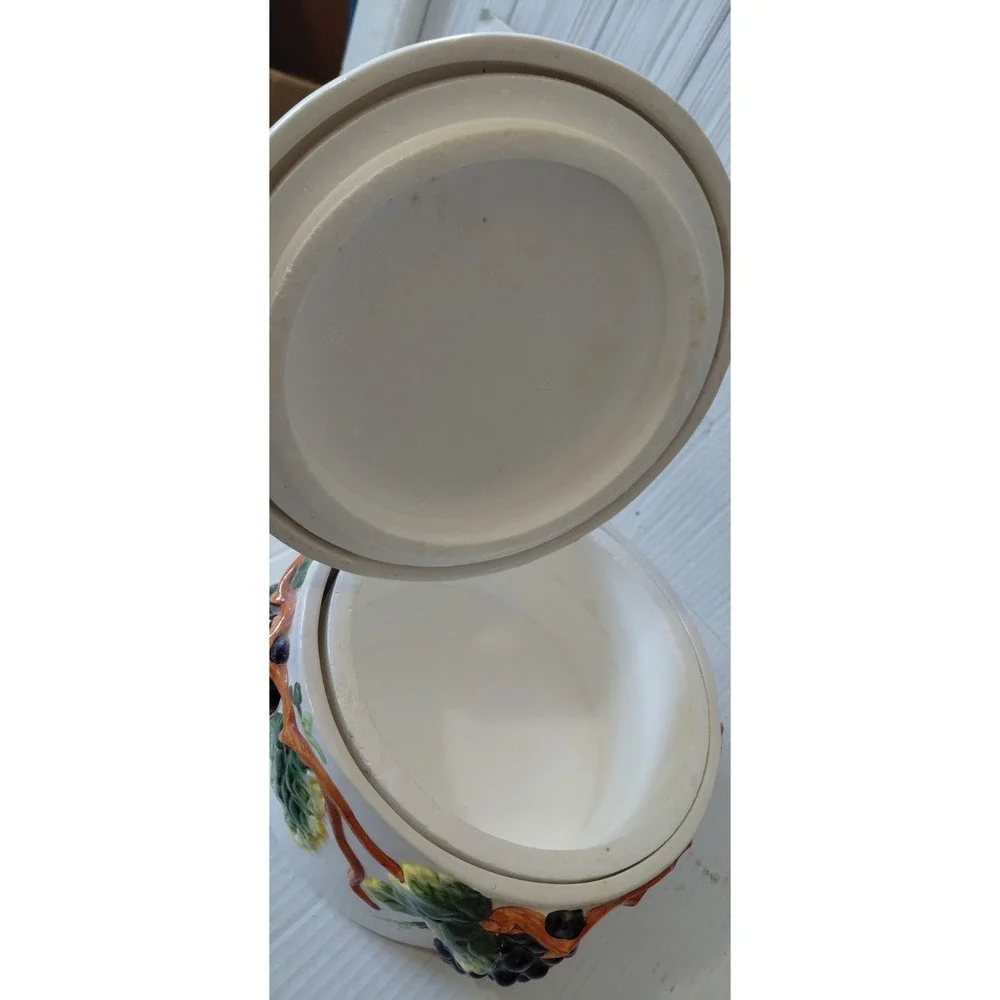 Vintage Retro KMC Tuscany Grapes kitchen collection ceramic Canister Cottagecore